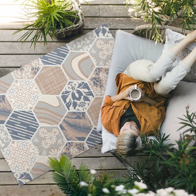 Buiten tapijt Hawaiiaanse hexagon boho tegels