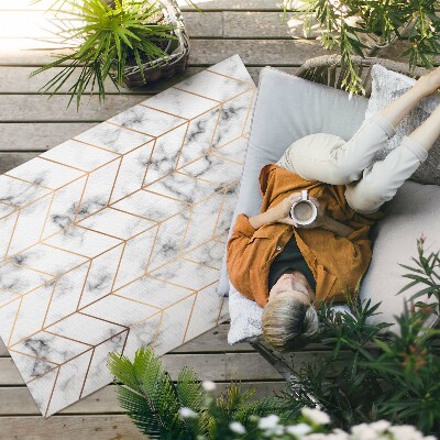 Tuinkleed Moderne lijnen van visgraatmarmer