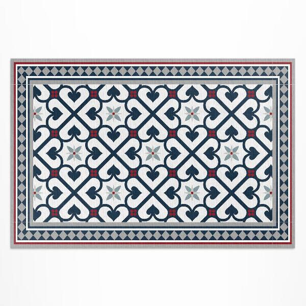 Buiten tapijt Decoratieve tegels met bloemenruiten