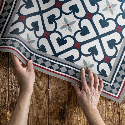 Buiten tapijt Decoratieve tegels met bloemenruiten