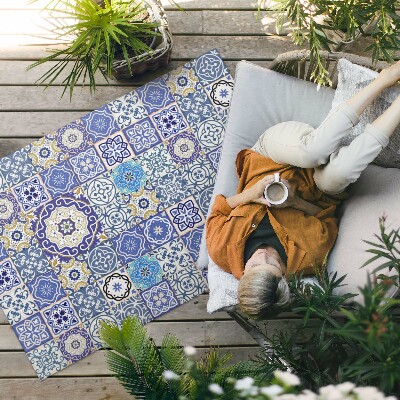 Buitenkleed Spaanse bloemen decoratief mozaïek