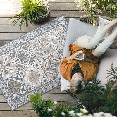 Tuinkleed Tegels en vlecht decoratief mozaïek