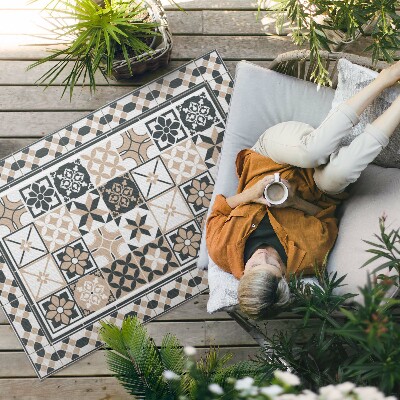 Tuinkleed Driekleurige geometrie decoratieve tegels