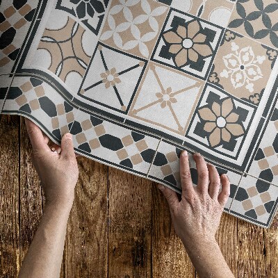 Tuinkleed Driekleurige geometrie decoratieve tegels