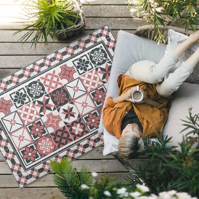 Buiten tapijt Driekleurige geometrische decoratieve tegels