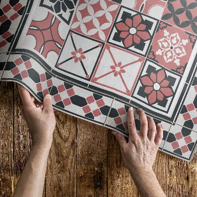 Buiten tapijt Driekleurige geometrische decoratieve tegels