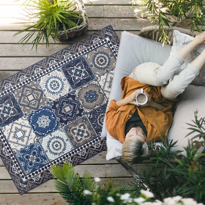 Buiten tapijt Bloementegels elegante tegels