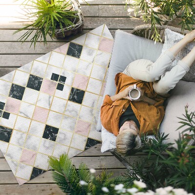 Buiten tapijt Prachtige marmeren stenen tegels