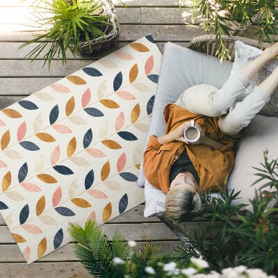 Buiten tapijt Kleine blaadjes aquarel boho stijl