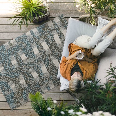 Buitenkleed vintage stijl ornament en strepen