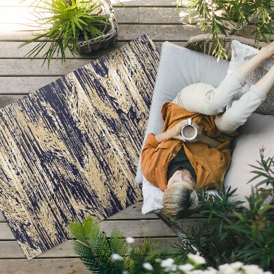 Buitenkleed Gele retro vintage boho strepen