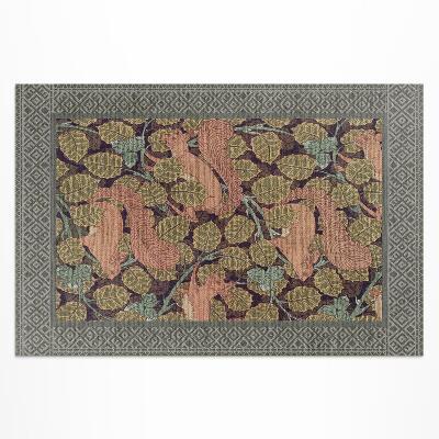 Buiten tapijt Illustratie van eekhoorns en walnootbladeren