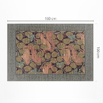 Buiten tapijt Illustratie van eekhoorns en walnootbladeren