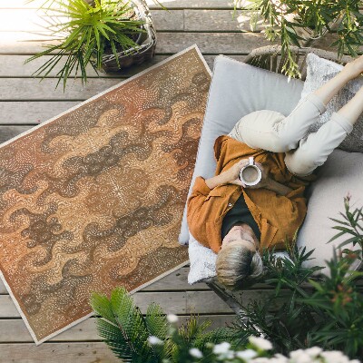 Buiten tapijt Decoratief wervelend oosters patroon