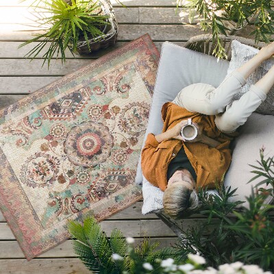 Buiten tapijt Kleurrijk decoratief ornament