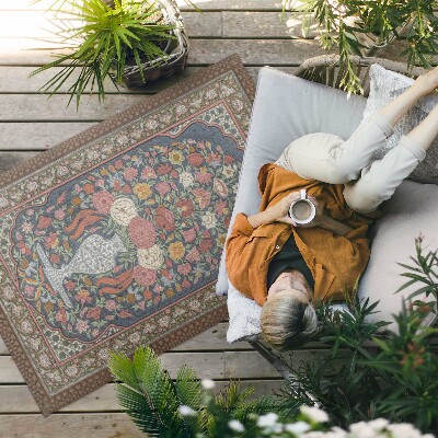 Buiten tapijt Vintage bloemenboeket, imitatiestof