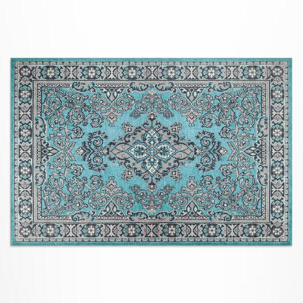 Buitenkleed Blauw decoratief patroon met een plantenmotief