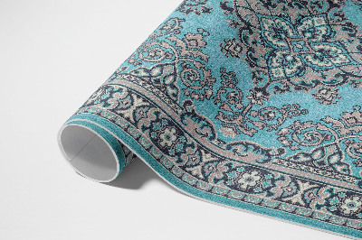 Buitenkleed Blauw decoratief patroon met een plantenmotief