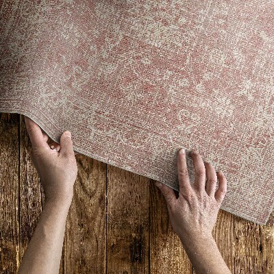 Buiten tapijt Poederroze verweerd vintage bloemenpatroon