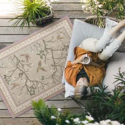 Buitenkleed Delicate bloemenachtergrond met vogels