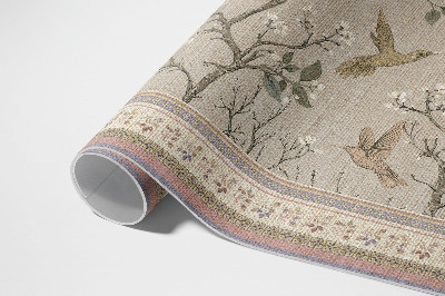 Buitenkleed Delicate bloemenachtergrond met vogels