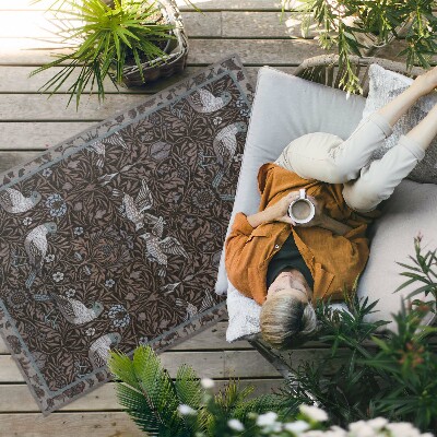 Buiten tapijt Vogel- en plantenmotieven Gotisch ornament