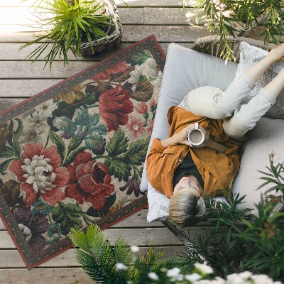 Buiten tapijt Delicaat vintage bloemenpatroon