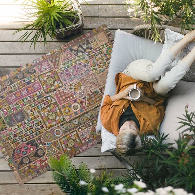 Buitenkleed Patchwork etnisch retropatroon
