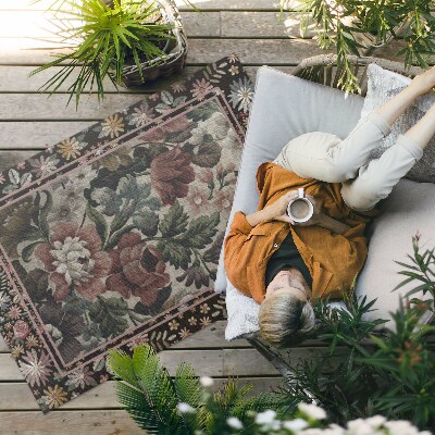 Buitenkleed Bleke kleuren wilde bloemen vintage