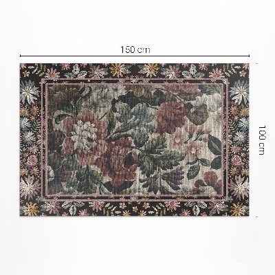 Buitenkleed Bleke kleuren wilde bloemen vintage