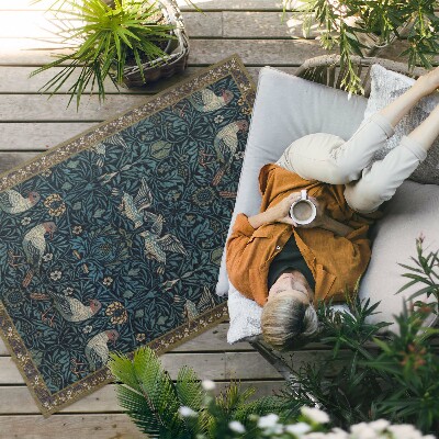 Buiten tapijt Vogel in het veld door William Morris