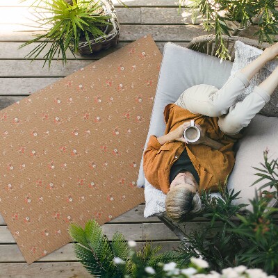 Buiten tapijt Kleine wilde bloemen, boho vintage stijl