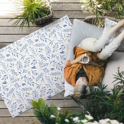 Buitenkleed Aquarel takjes bladeren stippen boho