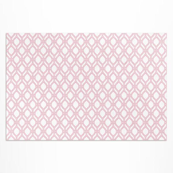 Buitenkleed Poederroze gevlochten kleine mozaïek