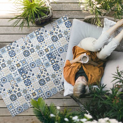 Buitenkleed Griekse mozaïek blauwe decoratieve tegels