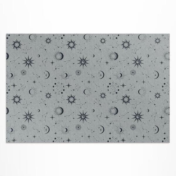 Buiten tapijt Ruimte manen zonnen sterren vintage