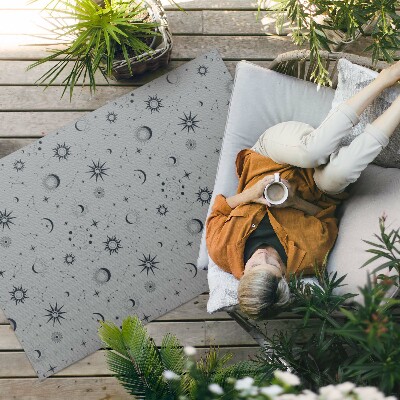 Buiten tapijt Ruimte manen zonnen sterren vintage