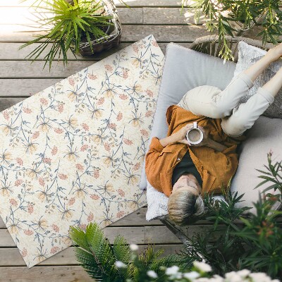 Buiten tapijt Bloemenweide delicaat boho-patroon