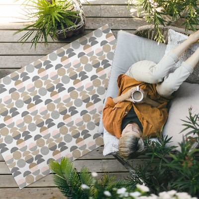 Tuinkleed Geometrisch retropatroon met cirkels en halve manen