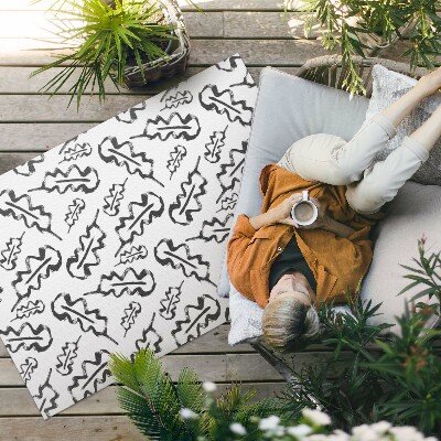 Buitenkleed Geschilderde bladeren in minimalistische stijl