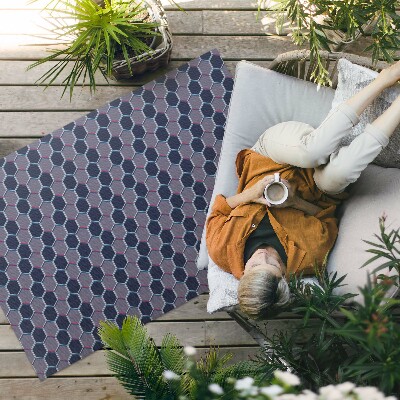 Tuinkleed 3D hexagons kleine mozaïek