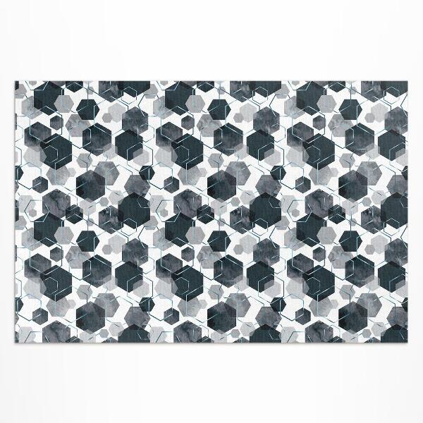 Buiten tapijt Aquarel en lineaire zeshoeken