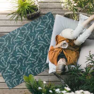 Buitenkleed Minimalistische boho-bladtakjes