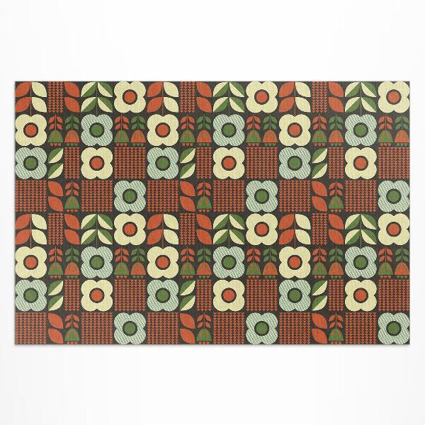 Buiten tapijt Folkloristische illustratie van bloemen