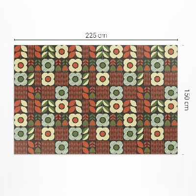 Buiten tapijt Folkloristische illustratie van bloemen