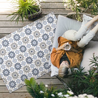 Buiten tapijt Pastelkleurige bloemen, delicaat, regelmatig patroon