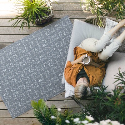 Tuinkleed Kettingpatroon met regelmatige cirkels en bloemen