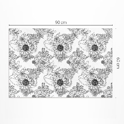 Buiten tapijt Getekende zonnebloemen, prachtige vintage bloemen