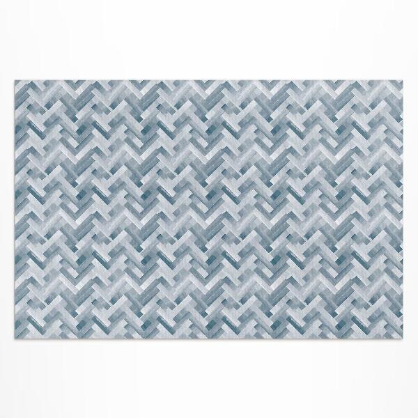 Buitenkleed Geschilderde parketvloer met visgraatmotief