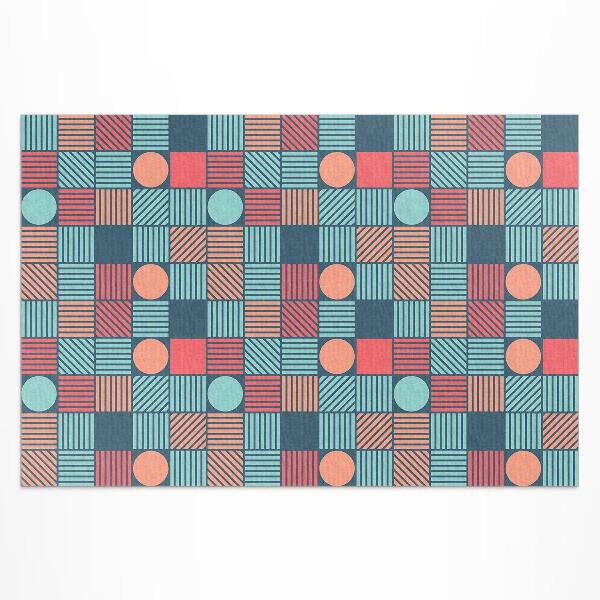 Buiten tapijt Retro vintage geometrisch patroon
